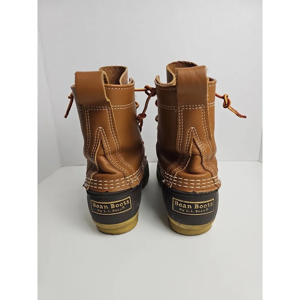 LL BEAN Women's Bean Boots Duck Boots Brown Leather Waterproof Size 6M